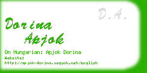 dorina apjok business card